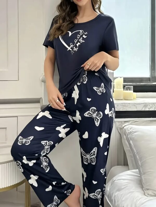Black Love-Themed Loungewear Set