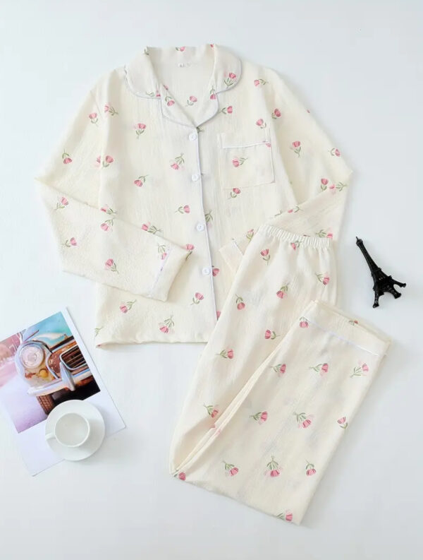 Women Blush Floral Pajama Set
